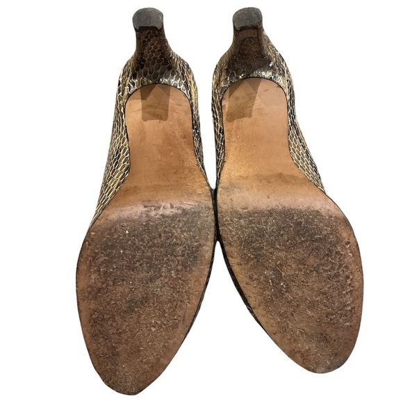 Stuart Weitzman Plainfield platform snake skin peep toe pump heels SZ 7.5 - Picture 6 of 8